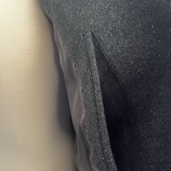 Uniqlo Men’s Chesterfield Overcoat Wool Cashmere Blend XL Dark Gray Full Length - Picture 8 of 10